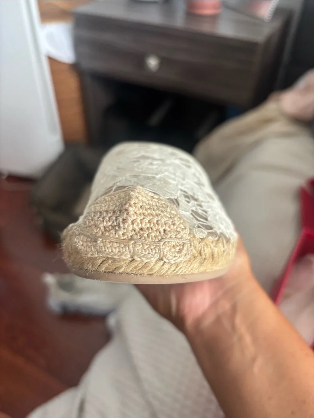 Valentino Ivory Floral Lace Espadrille Flats